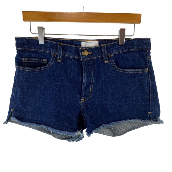 American Apparel Pants - American Apparel Womens Jean‎ Shorts Blue Denim Front Button High Waist 24 New